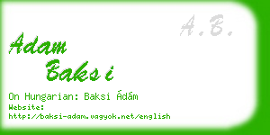 adam baksi business card