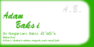 adam baksi business card